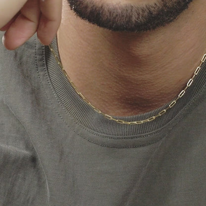 Paperclip Chain Necklace in 18K Gold Over Sterling Silver, 2.5mm