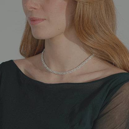 Domed Byzantine Necklace in Sterling Silver, 6mm