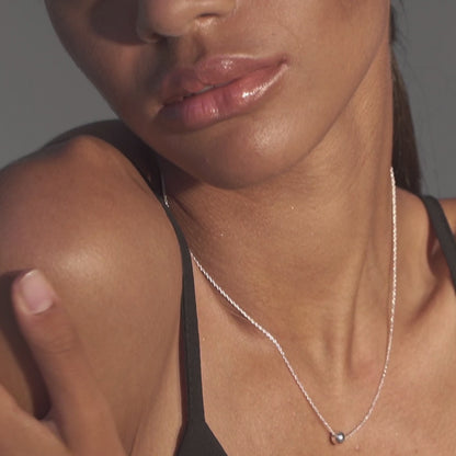 Slide Bead Pendant Necklace in Sterling Silver