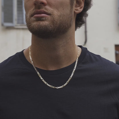Figaro Chain Necklace in 18K Gold Over Sterling Silver, 5mm