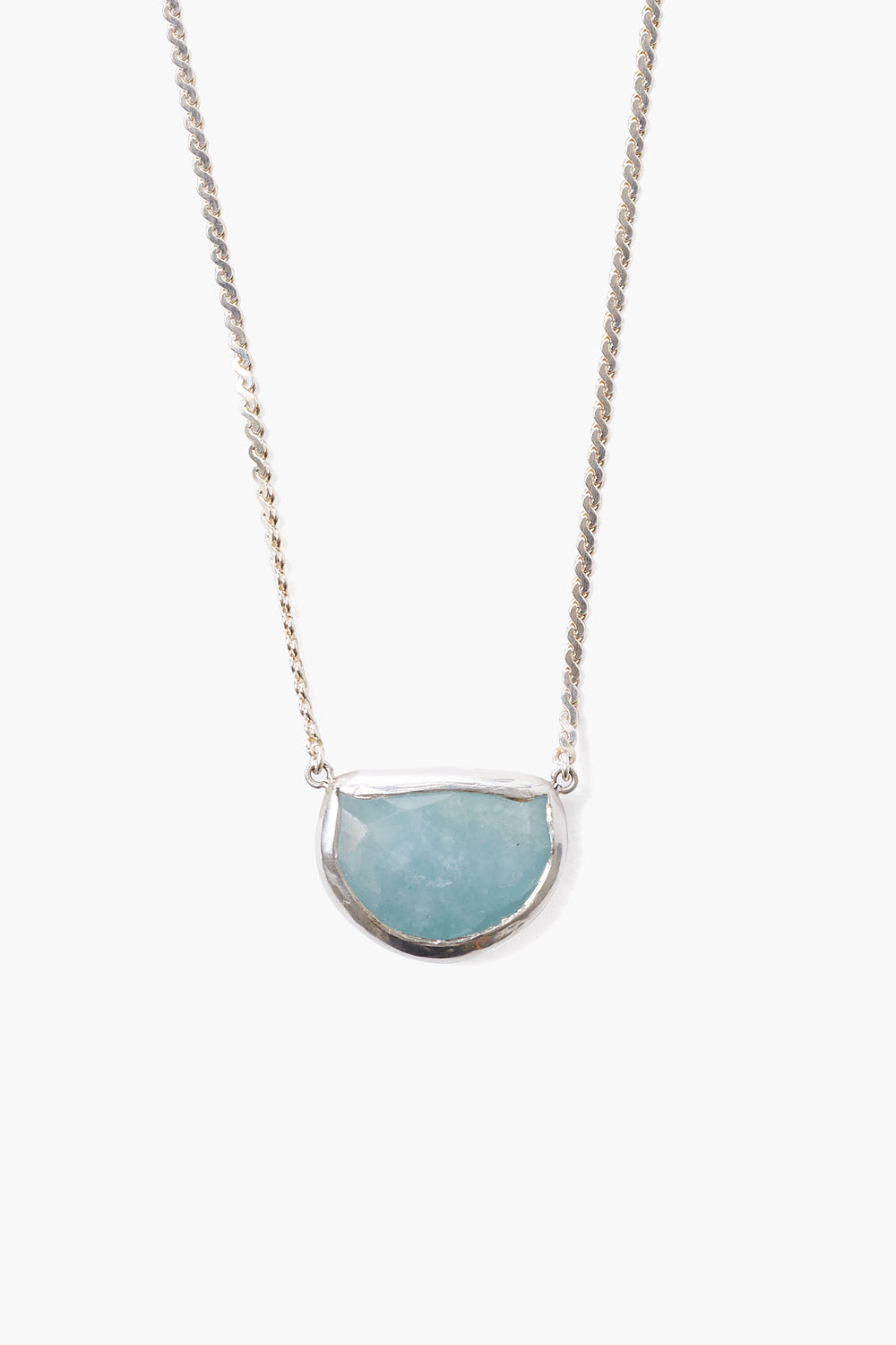 AQUAMARINE HALF-MOON NECKLACE