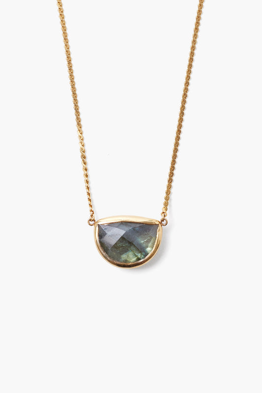 LABRADORITE HALF-MOON NECKLACE